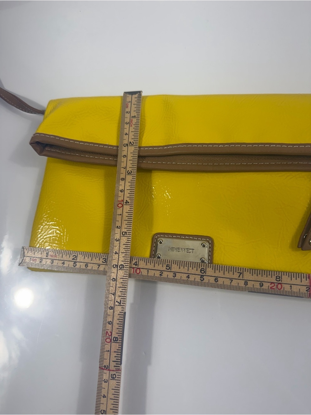 Nine West Yellow Foldover Crossbody Bag NWT - Picture 2 of 9
